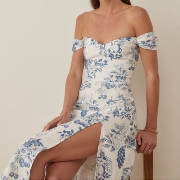 Reformation Bridgton Linen Dress in Corsica Size 8 - Picture 5 of 12